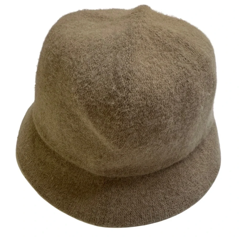 Betmar New York Angora Blend Taupe Cloche Bucket Hat Women's One Size